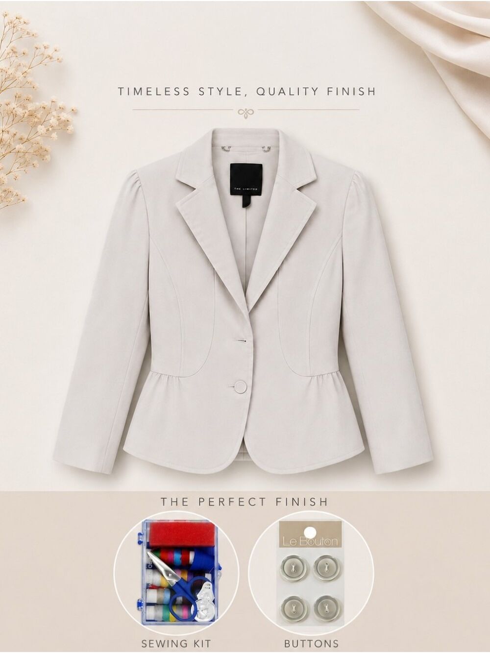 The Limited White Peplum Style Blazer
